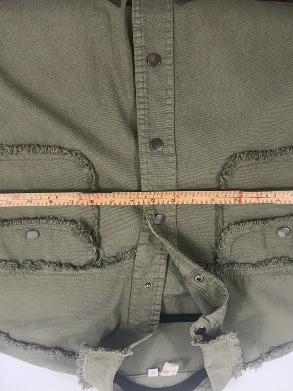 Oversized Shacket ÉLAN All You Need Is Love Olive Green Size S - Picture 8 of 14